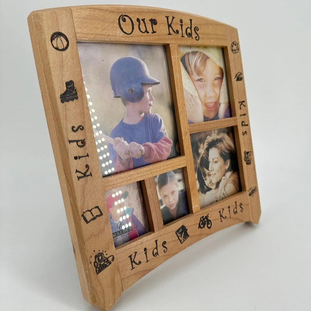 Malden Our Kids Natural Wood Curved Multi Opening Collage Picture Frame